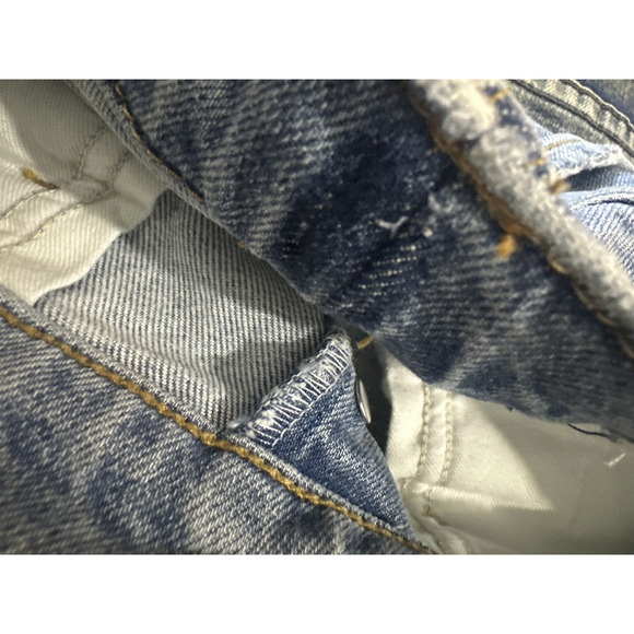 *Altered* Agolde Riley High Rise Straight Crop Distressed Denim Jeans 26" Waist - Picture 6 of 11